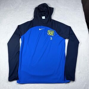 Nike Dri-Fit Force Soccer Hoodie Mens XL‎ Blue Pullover Lightweight Training